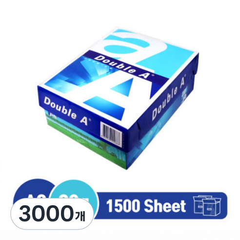 DoubleA 80g A3(1500매), 3000개, A3