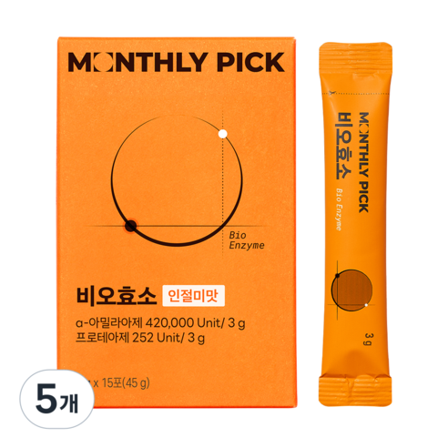 먼슬리픽 고소한 곡물 발효 비오효소, 5개, 15회분