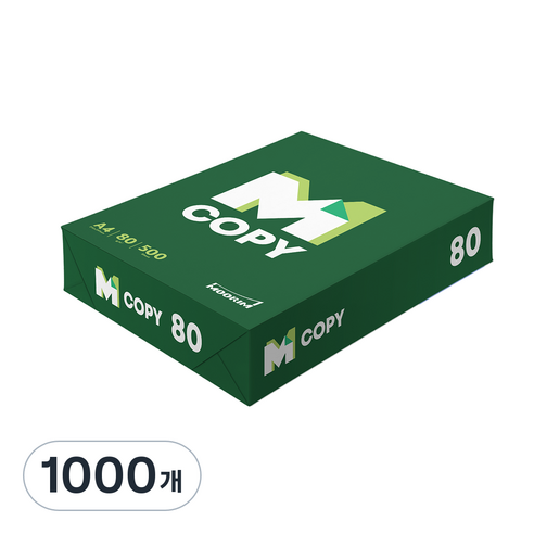 MCOPY 80gsm 복사용지, A4, 1000개