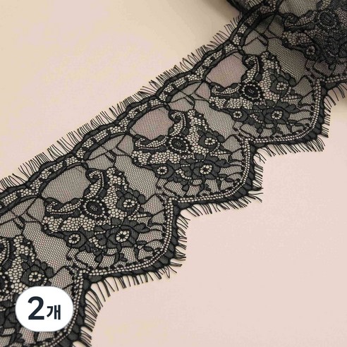 (3m/벌) 15.5cm 화이트 블랙 레이스 원단 스트랩 의상 액세서리 레이스 소재 수제작, 2개, black