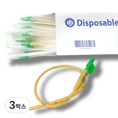 메디포스 라텍스 고무 석션 후렌치 2홀 밸브 카테타 14FR, 3박스, MP-CATH-14FR