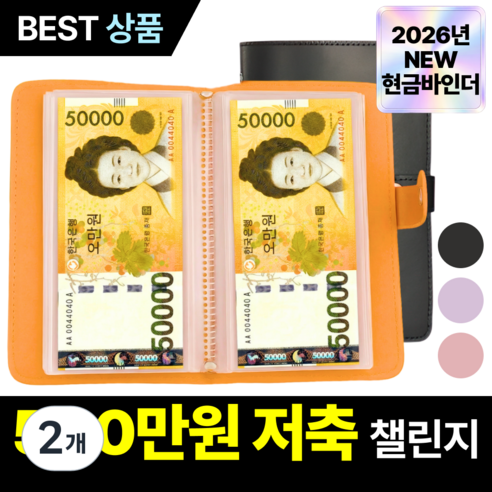 루브론 갓생 현금 바인더 저축 다이어리, 2개, 매트 블랙