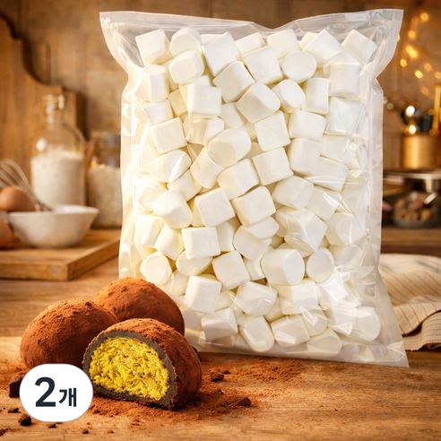 점보 마시멜로우 두바이 쫀득쿠키 베이킹용 1키로 대용량, 1kg, 2개
