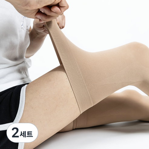 휴핏플 의료용 압박스타킹 압박밴드 혈액순환 부종 붓기 방지 남성용 여성용 간호사 임산부 국내생산 라이크라사원단, 허벅지형, 2세트