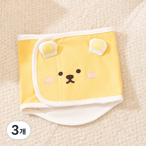 애치비 통기성 강아지 캐릭터 위생 매너벨트 엘로우, 3개, 1개입, 중형
