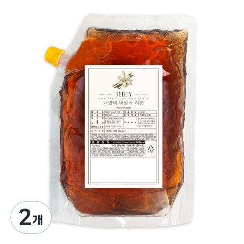 더와이 바닐라시럽 (리필용) 씨드첨가, 2개, 1000ml
