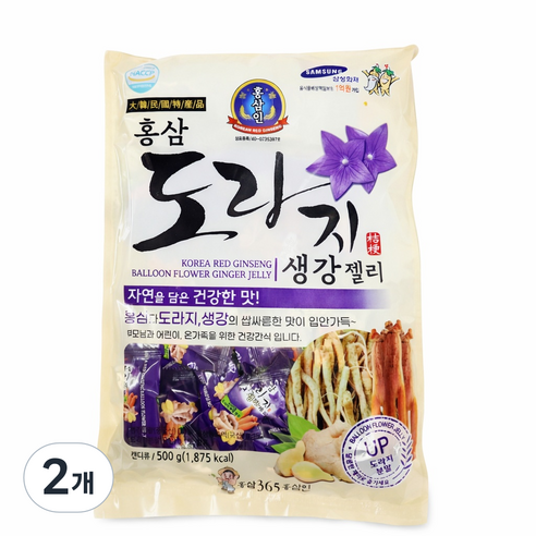 홍삼365 도라지생강젤리, 500g, 2개
