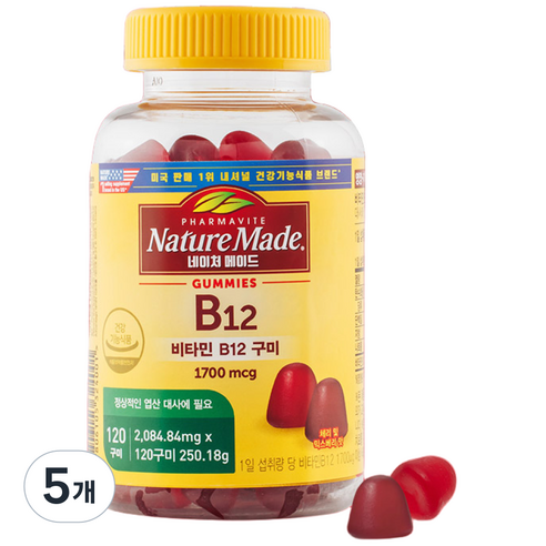 네이처메이드 비타민B12 구미 1700mcg, 120정, 5개