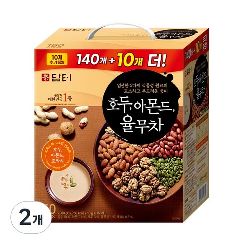 담터 호두 아몬드 율무차 스틱형, 18g, 150개입, 2개