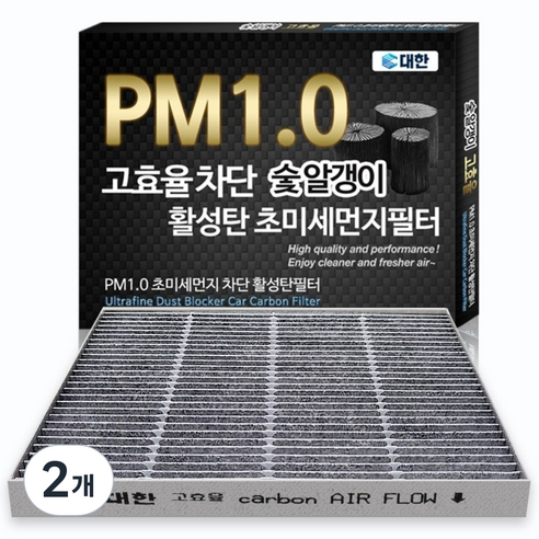 대한카필터 PM1.0 활성탄 에어컨필터, KC134, 2개