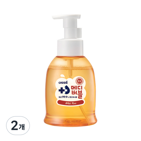 메디버블 핸드워시 500ml 화이트 로즈 대용량 항균 99.9% 손세정 거품 물비누, 2개