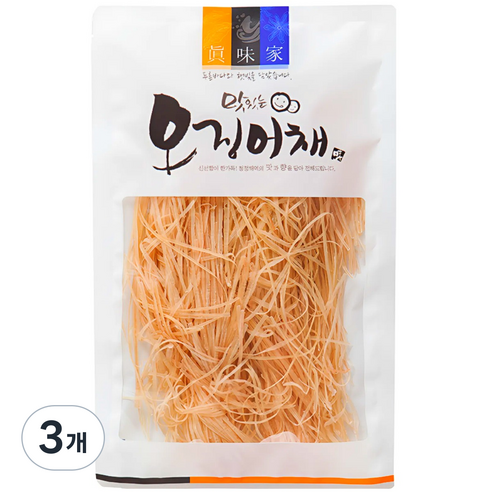 무표백제 A급 오징어실채 200g, 3개