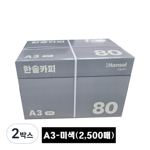 한솔복사용지 미색 A3 80g 2500매, 2박스