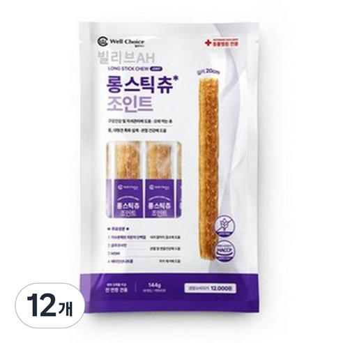동물병원전용 롱스틱츄, 12개, 24g