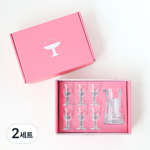 Baccus 고량주잔 분주기 선물 세트 - 빼갈잔 미니 중국술잔, 마오타이주잔, 2세트, 투명, 10ml(6p) 90ml(1p)