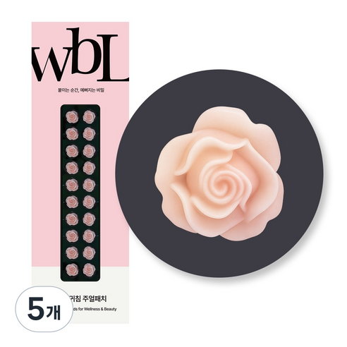 wbL 피오니 로즈 이혈테라피 귀침 주얼패치 (2size), M(6mm), 5개