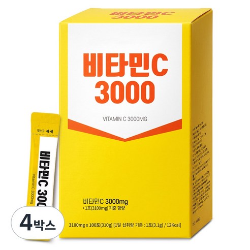 비타민C 3000/먹기좋은 레몬향(100포), 310g, 4박스 - 비타민C