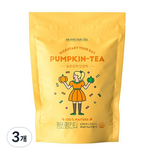 스키니퓨리티 펌킨펌킨티 늙은호박차 삼각티백, 1.5g, 30개입, 3개