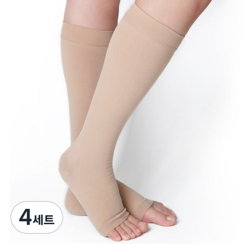칼브라운 무릎형 압박용밴드 의료기기 의료용 압박스타킹 종아리 혈액순환 간호사 임산부, 4세트, 종아리/무릎형