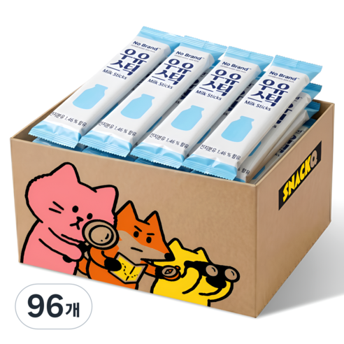 노브랜드 과자, 96개, 우유스틱