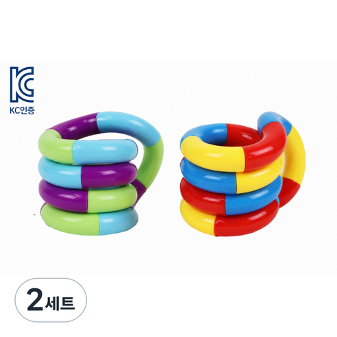 KC인증 탱글피젯토이 2개입세트 안티스트레스토이 피젯토이, 2세트, 보라+빨강