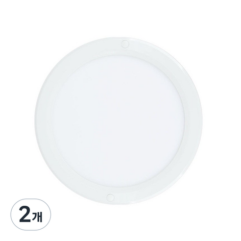 더쎈 LED 슬림엣지 원형직부 8인치 20W, 주백색, 2개