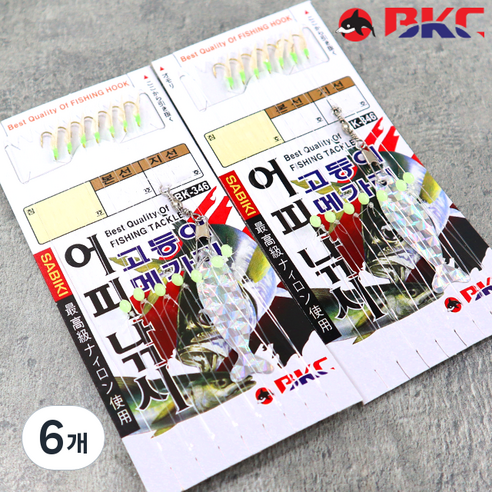 백경 BK-346 어피낚시 카드채비 고등어 전어 메가리, 6개
