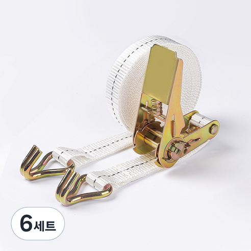 신명자동바 25mm 환봉 고강도PE 미니자동바 깔깔이바 고정바 라쳇바, 6세트, 화이트
