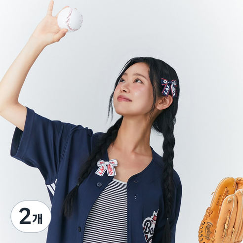 랩 LAP x KBO 두산베어스(원정) 미니 리본핀 AR7GA354, 2개, 네이비