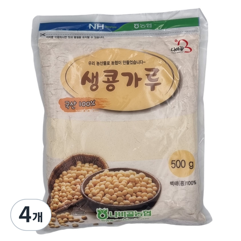 농협 함평 나비골농협 생콩가루, 500g, 4개