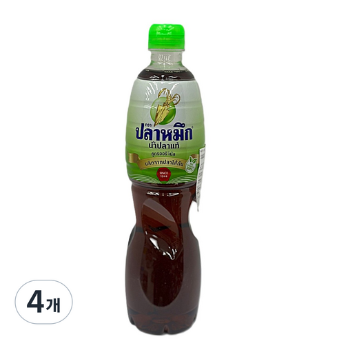 태국 스퀴드브랜드 피쉬소스 / Thai Squid Brand Fish Sauce nuoc mam, 4개, 700ml