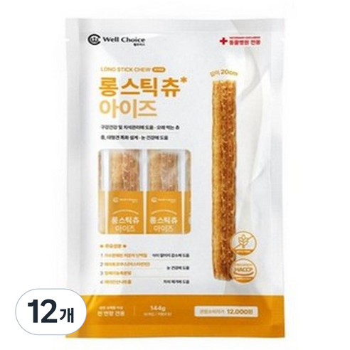 동물병원전용 롱스틱츄, 12개, 24g, 눈