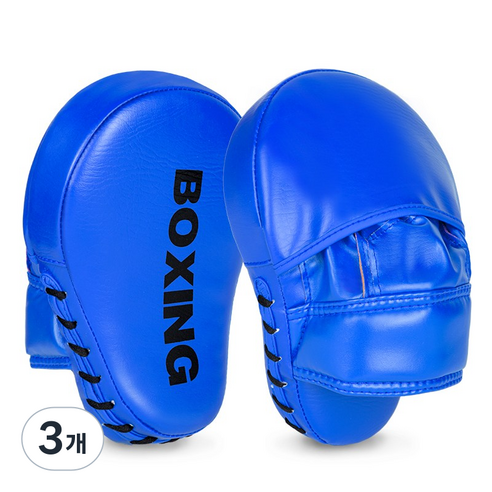 GINGPAI 깅파이 복싱 손 미트 핸드패드 격투기 트레이닝 코치 손미트 BOXSB, 3개, 블루