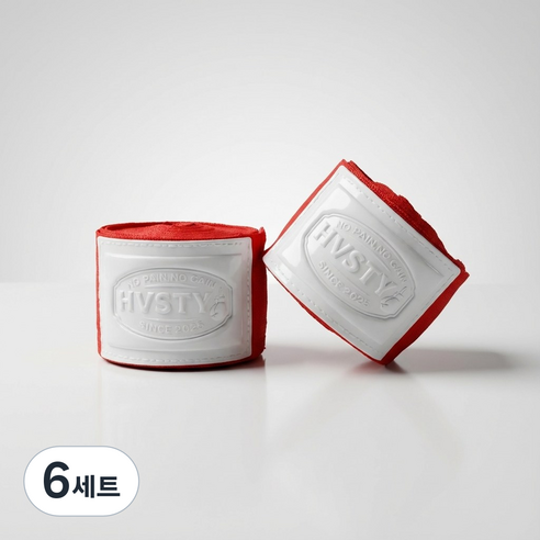 HVSTY 복싱 스타일 핸드랩 권투 훈련 밴디지 붕대 패션 허비스티, 6세트, 레드