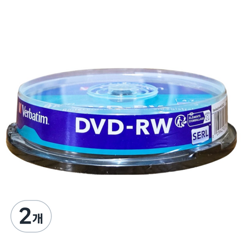 버바팀 DVD-RW 10P CAKE 4.7GB 4배속 10장 공디스크, 2개, [케익통/10매]