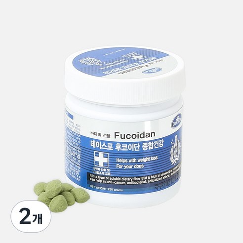 데이스포 후코이단 강아지 영양제 250g 관절 종합 피부 장 영양간식 면역력 간식, 03.후코이단 장건강, 2개