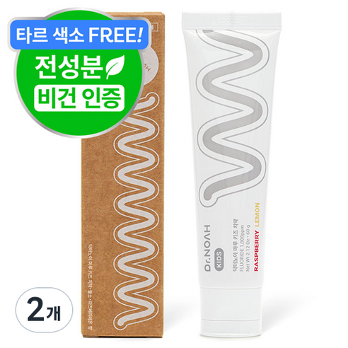 닥터노아 불소 유아 아기 치약 라즈베리 레몬향, 60g, 2개
