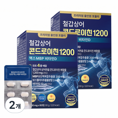 철갑상어 콘드로이친 1200 MBP 식약청 HACCP 닥터베닛, 2개, 60정