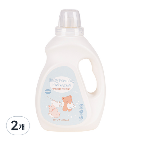 아가드X돗투돗 아기 세제 무향 유아 중성 세탁세제 액상 대용량 고농축, 2개, 1.5L