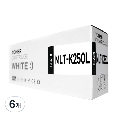 디디토너 MLT-K250L 호환 SL-M2893FW M2630 M2843DW M2680FN, 6개, 검정