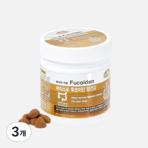 데이스포 후코이단 강아지 영양제 250g 장 영양간식 면역력 간식, 데이스포 후코이단 장 영양제 250g, 장건강/유산균, 3개