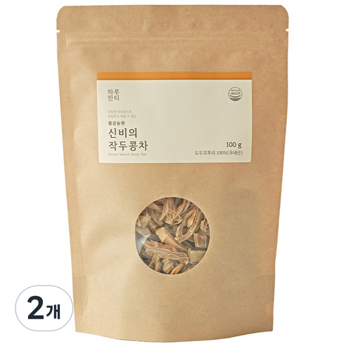 하루한티 무농약 국내산 HACCP인증 작두콩차, 깍지콩알혼합, 100g, 2개, 1개입