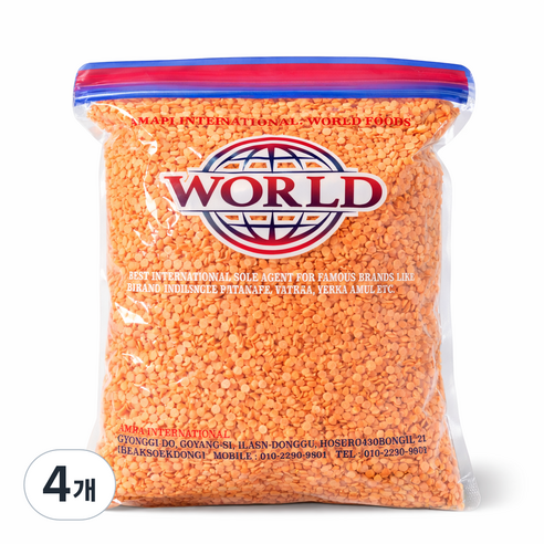 World Masoor Dals Red lentil 레드렌틸 마수르달, 4개