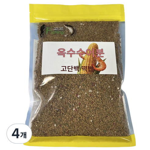 Fishing고고 붕어/잉어/향어 떡밥 옥수수 어분, 4개, 500g