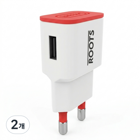 루츠 국내생산 USB 1포트 저전압 DC 5V 2A 저전력 저속충전 어댑터 홈캠 충전기, 화이트, 2개