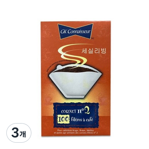 지케이커네셔 GUSTIN KRAMER 핸드드립커피필터, 100개입, 3개