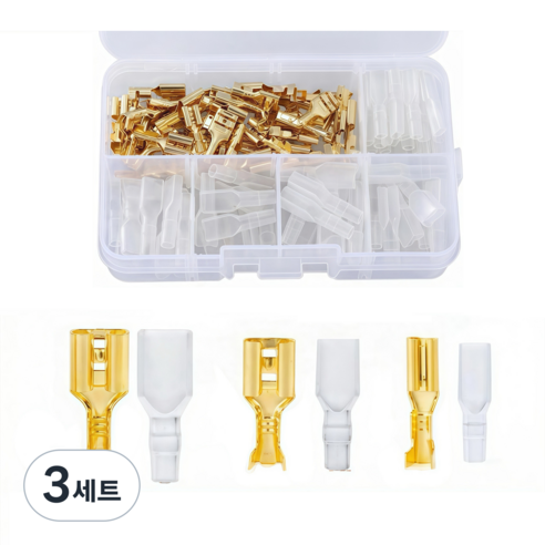 공구PXJ 납작단자 120pcs세트 PG압착단자 전선 압착 배선, 3세트