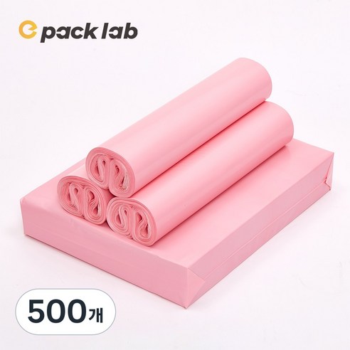 epacklab LDPE 핑크 이중지 택배봉투 0.07T 두꺼운 신재 접착식 의류 쇼핑몰 포장봉투 방수 파스텔, 500개