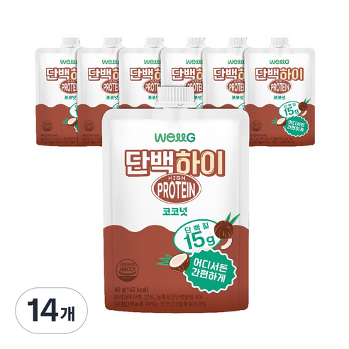 웰그린) 단백하이 코코넛, 14개, 40g