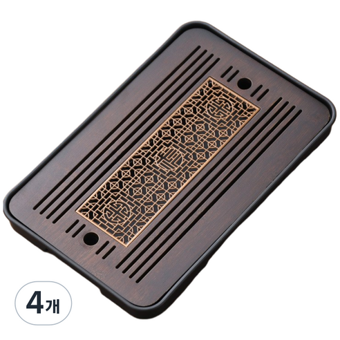 차예마을 차판 뚜껑식 다도 차판, 4개, 아사흑저 36x24 t066